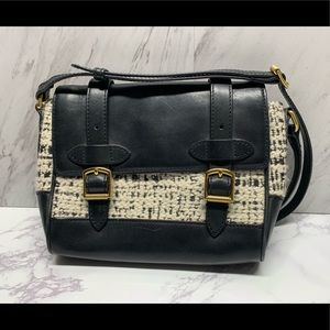 J Crew Tweed and Leather Satchel Crossbodybag